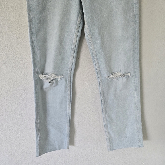Zara Jeans Women Size 4 Skinny 26x26 Light Wash Blue Mid Rise Distressed - Picture 8 of 10